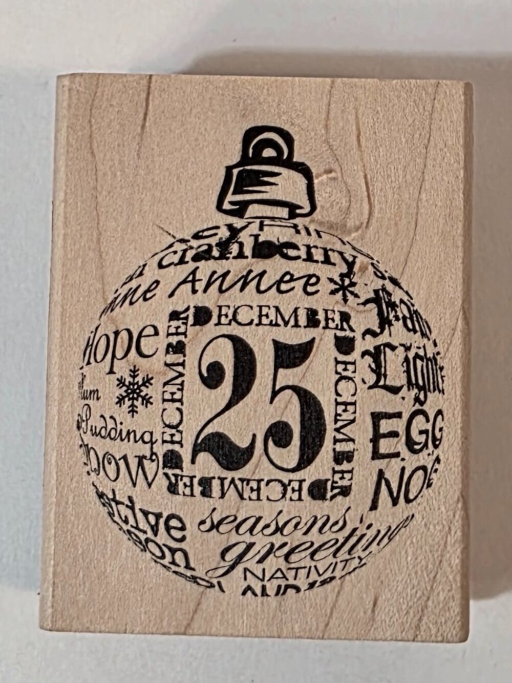 Christmas Ornament Wood Block Stamp 2008 Paper Artsy Inkadinkado Card Crafting